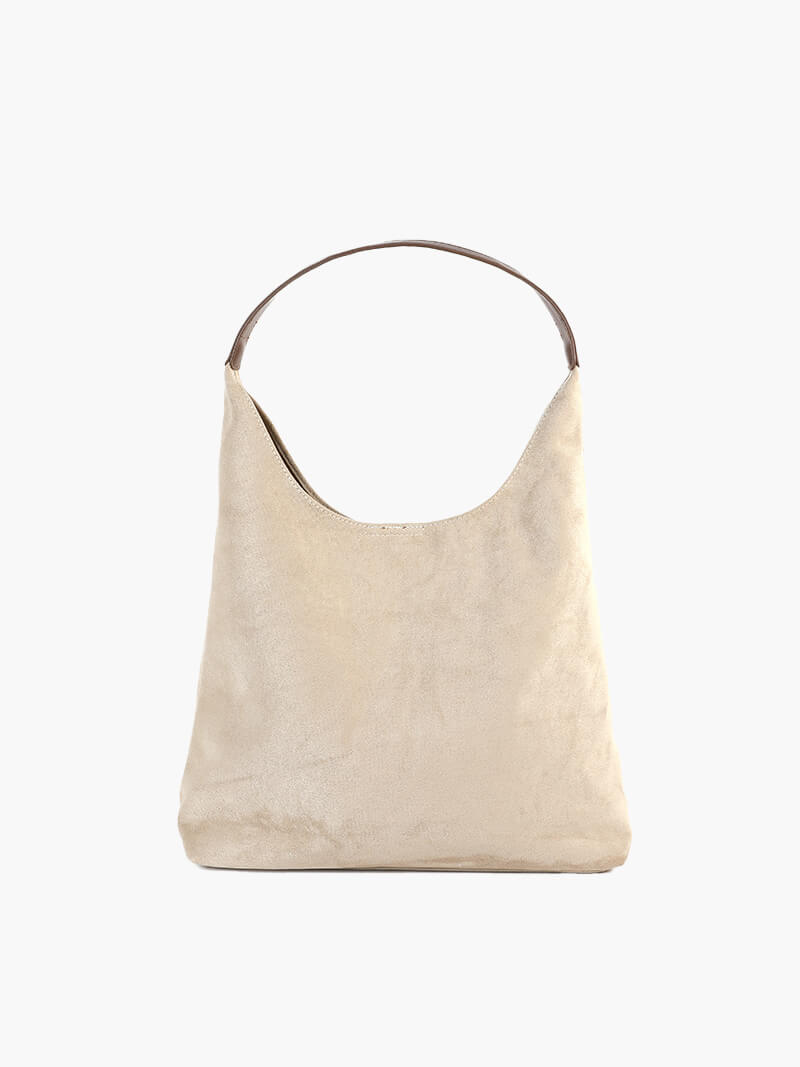 Damentasche Hobo Bag Stoff braun mit Schulterriemen