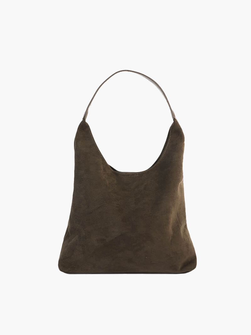 Damentasche Hobo Bag Stoff braun mit Schulterriemen