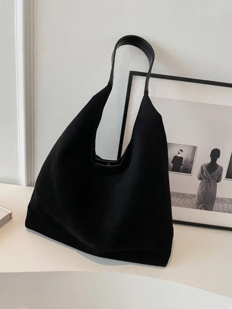 Damentasche Hobo Bag Stoff braun mit Schulterriemen