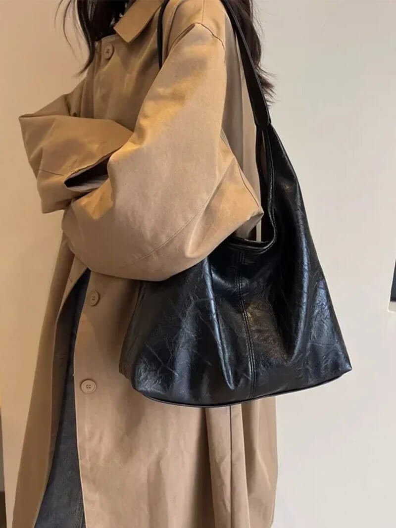 Damentasche Hobo Bag Kunstleder halbmondförmig mit Schulterriemen