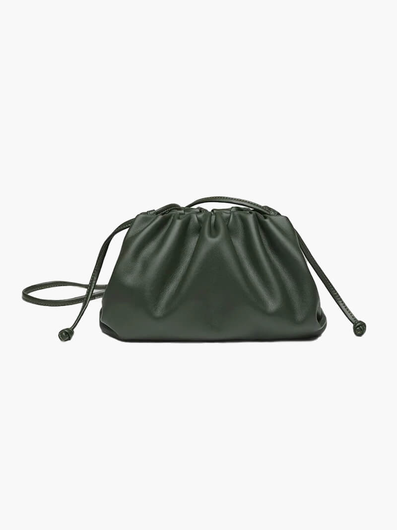 Damentasche Beuteltasche Leder bordeaux mit Kordelzug