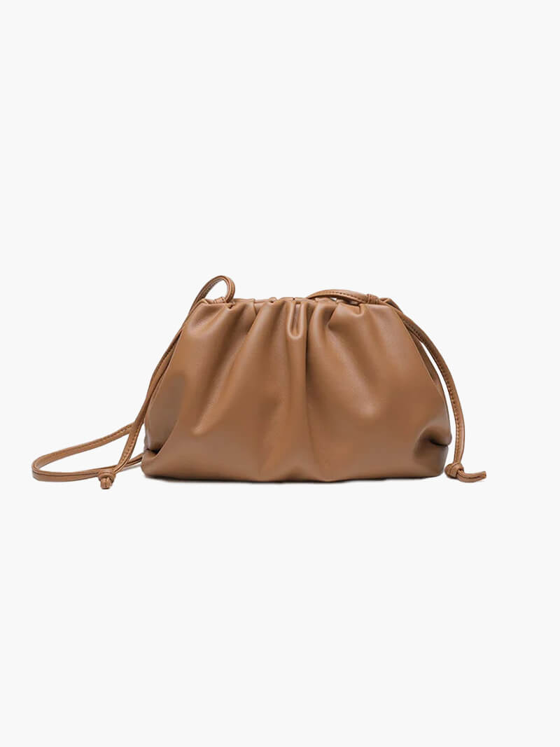 Damentasche Beuteltasche Leder bordeaux mit Kordelzug
