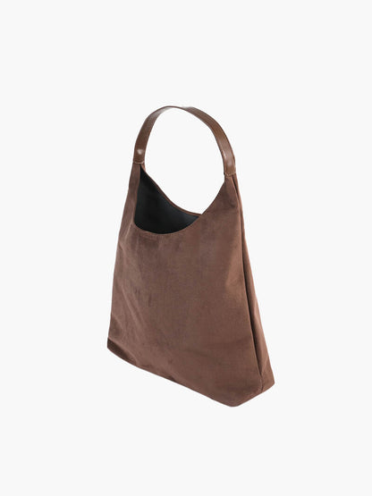 Damentasche Hobo Bag Stoff braun mit Schulterriemen