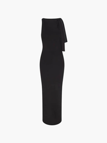 Asymmetrisches Maxi-Abendkleid mit Drapierung